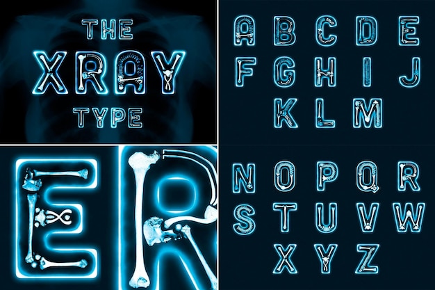 PSD xray psd alphabet tipography