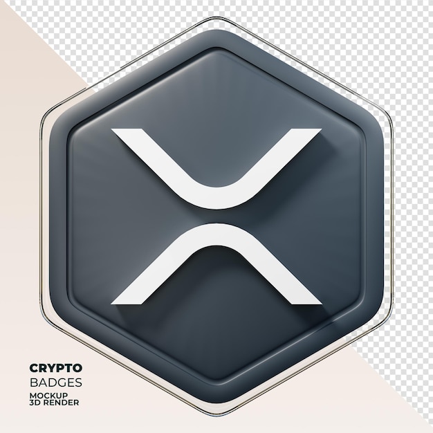 Xrp badge 3d rendering coin