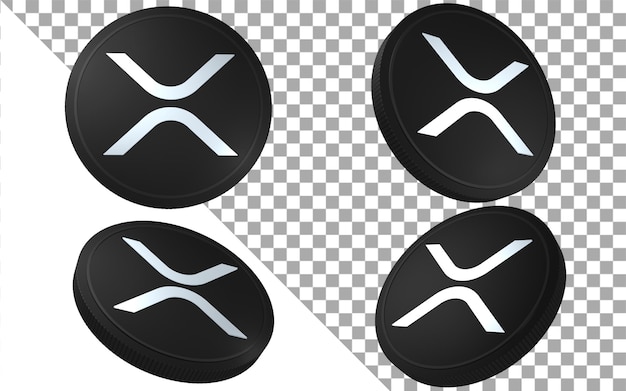 PSD xrp ripple network 3d render coin token cryptocurrency