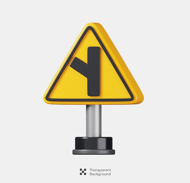 Y Kruising links signaal geïsoleerd Verkeer verplichte verkeersborden 3D illustratie