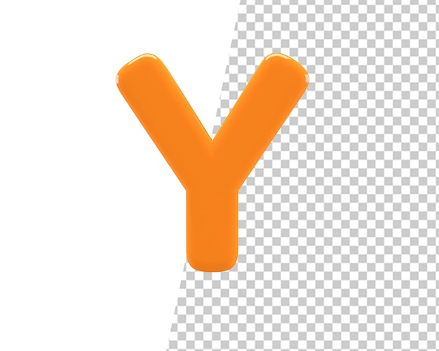 y letter gold text 3d render