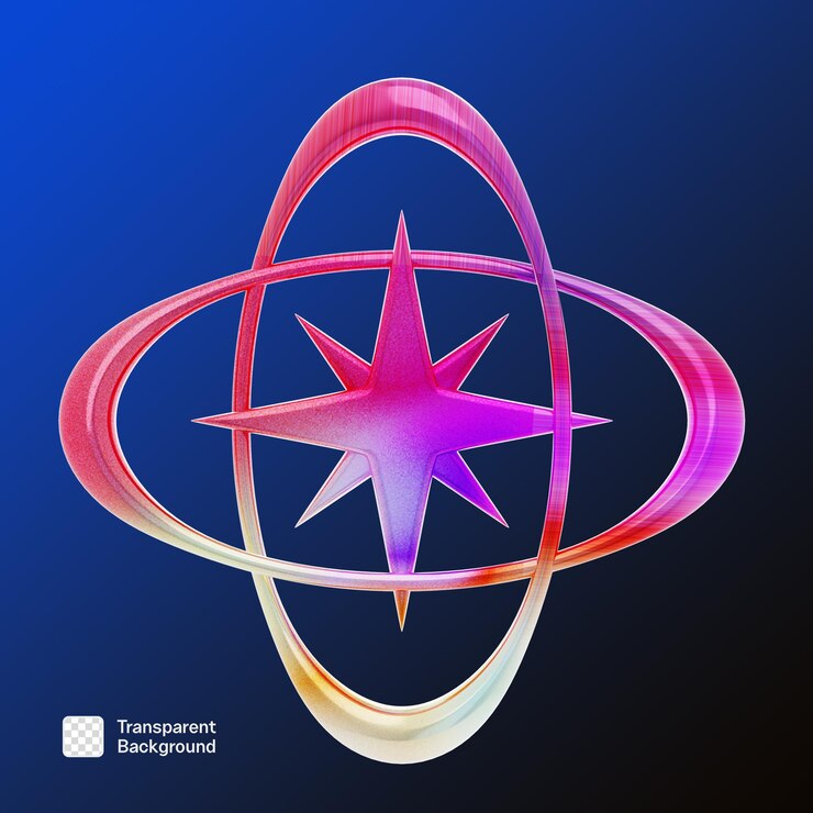 PSD y2k 3d abstract png template