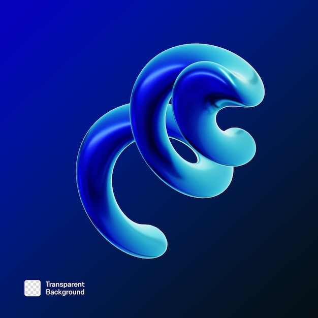 Y2K Abstract Geometric Shape 3D Icon szablon PNG