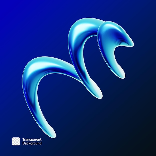 Y2K Abstract Geometric Shape 3D Icon szablon PNG