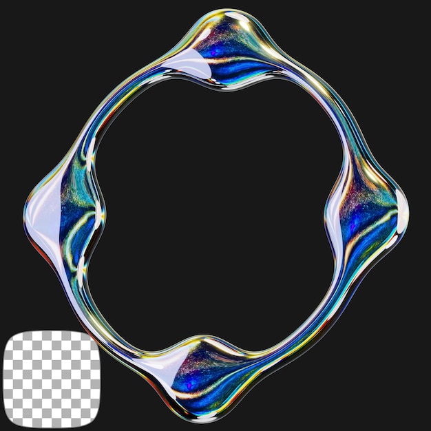 Y2K Abstract Shape 3D Render na przezroczystym tle