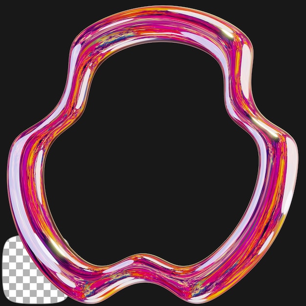 Y2K Abstract Shape 3D Render on Transparent Background