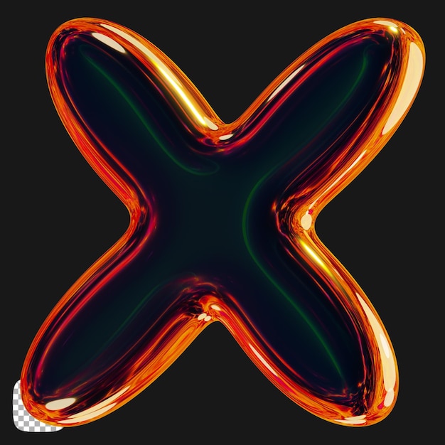 Y2K Metallic Cross vorm 3D Rendering op Transparente achtergrond