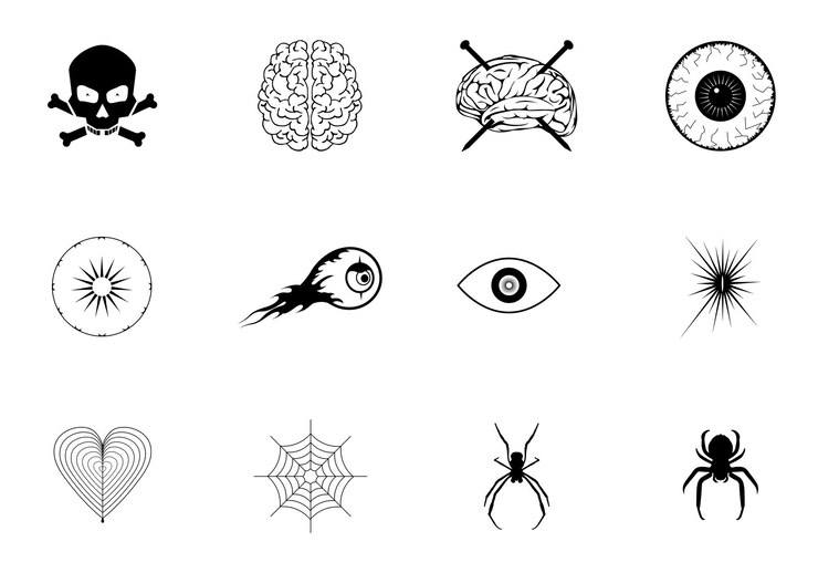 PSD y2k streetwear icon shapes