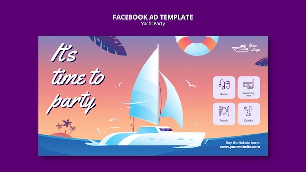 PSD yacht party facebook template