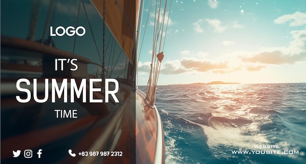 PSD yacht turquoise water summer time