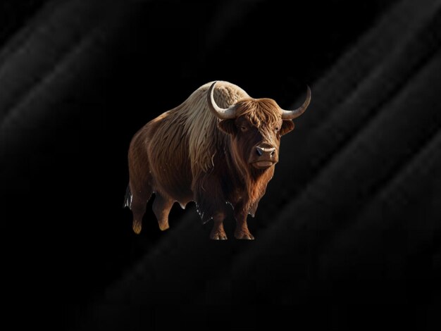 PSD a yak strong on black background