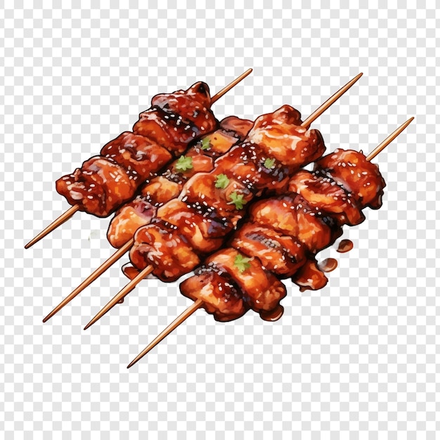 Yakitori geïsoleerd op transparante achtergrond