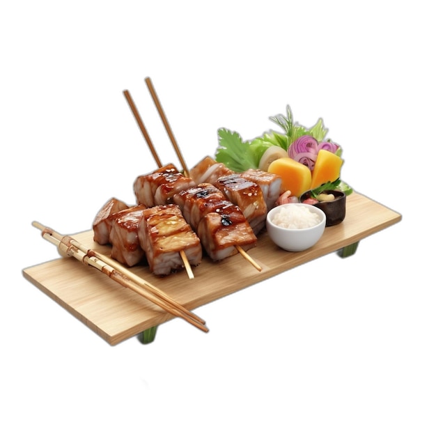 Yakitori psd op een witte achtergrond