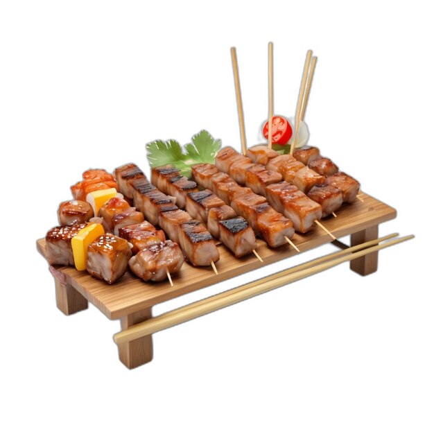 Yakitori psd op een witte achtergrond