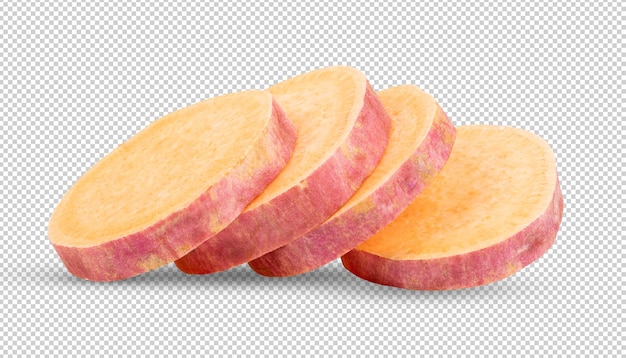 Yams aardappel op alpha laag achtergrond.