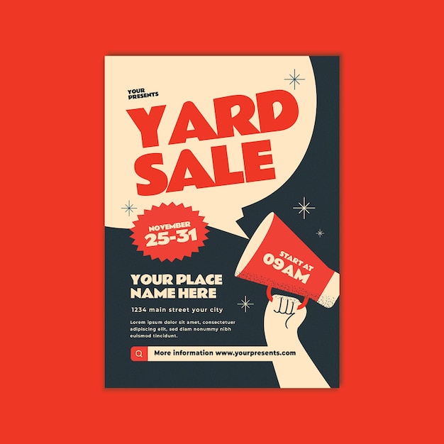 PSD yard sale flyer template