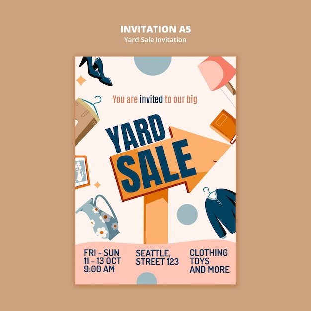 Yard sale invitation template