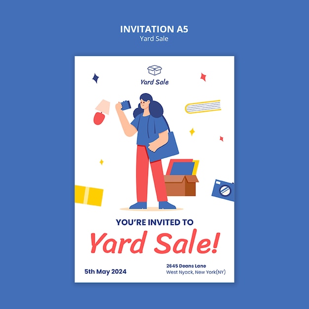 PSD yard sale invitation template