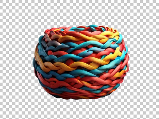 PSD yarn for knitting multicolored threads a lot generative ai on transparent background