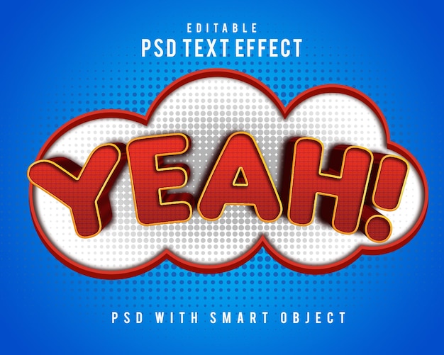 PSD yeah 3d text effect