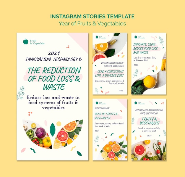 Year of fruits and vegetables social media stories collection