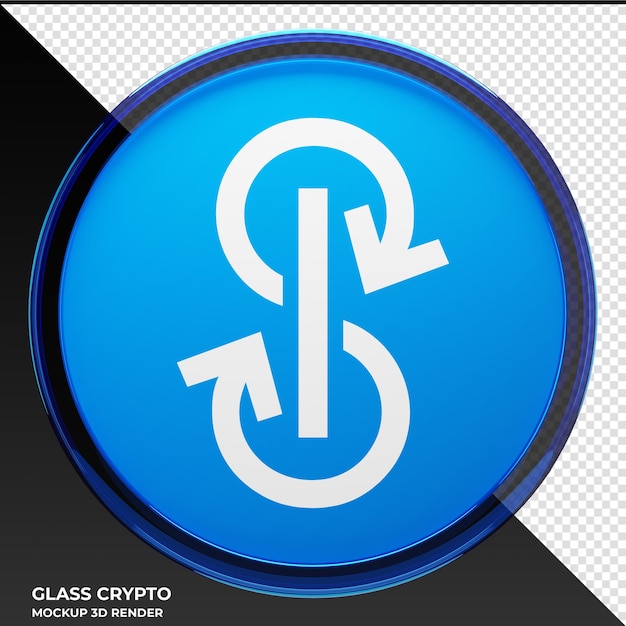 PSD yearn finance yfi glass crypto coin 3d illustration