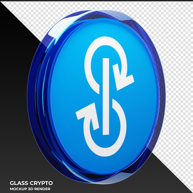 PSD yearn finance yfi glass crypto coin 3d illustration