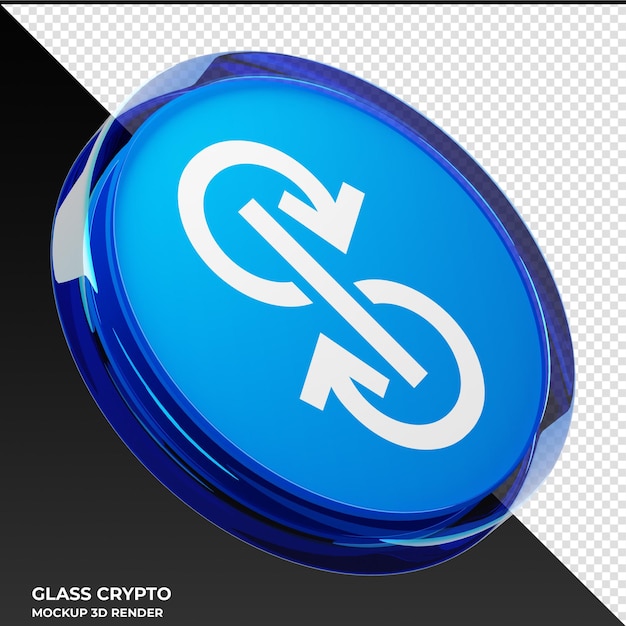 Финансовая 3d-иллюстрация yfi glass crypto coin