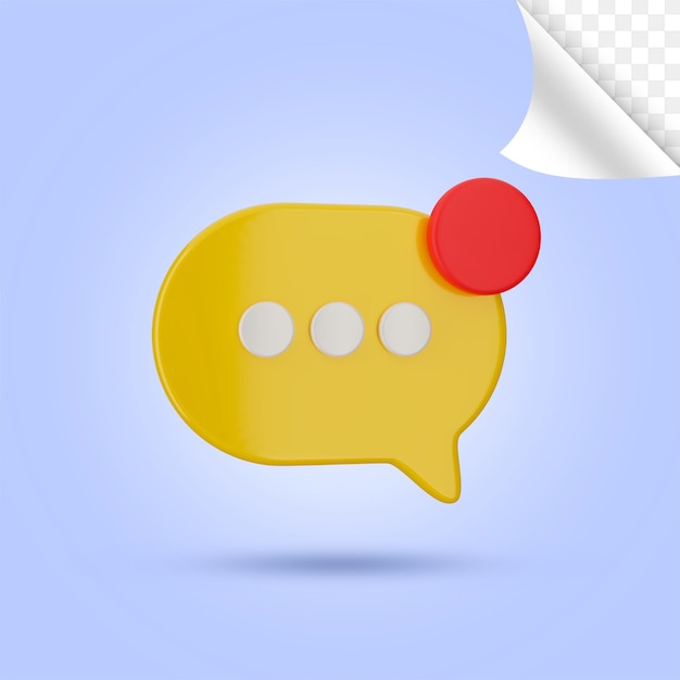 Yellow 3d chat with a red notification