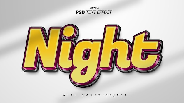 yellow 3d text effect editable template design