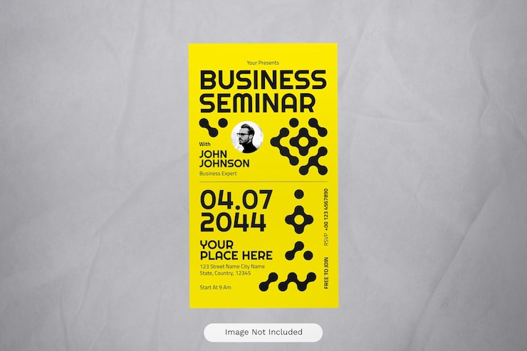 PSD yellow abstract shape business seminar ig story