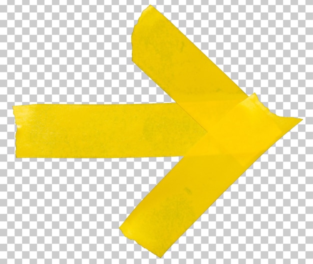 yellow arrow shape sticky tape cut out design element