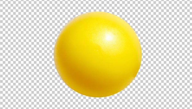 PSD Желтая шаровая сфера, изолированная на прозрачном фоне
