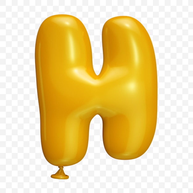 Yellow balloon alphabet letter on isolated background