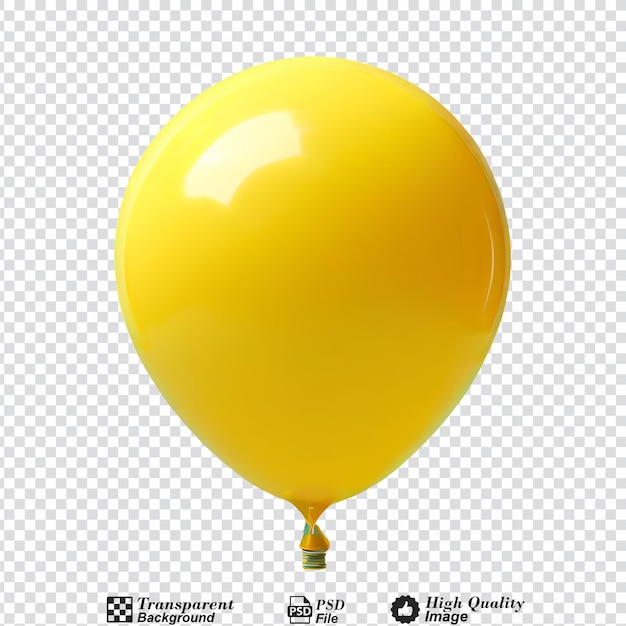 Palloncino giallo isolato su sfondo trasparente
