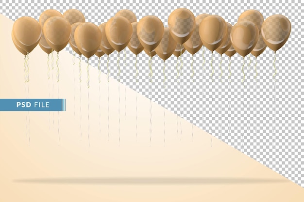 Palloncini gialli isolati su isolato