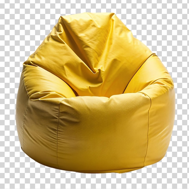 PSD a yellow bean bag chair on transparent background