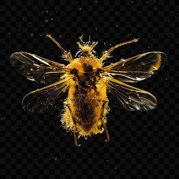 PSD a yellow bee with a yellow body and the word fly on it