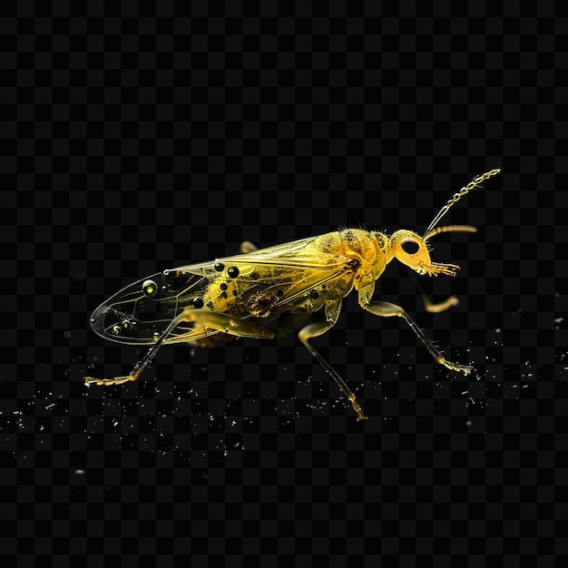 PSD a yellow beetle with black spots on its back and the word insect on the black background