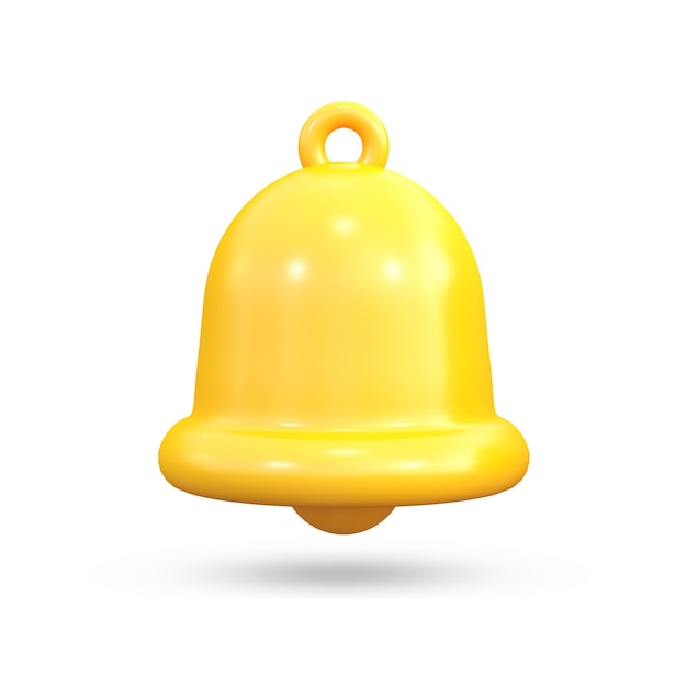 yellow bell front view in white background psd mockup
