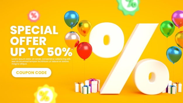 Yellow big flash super mega sale banner template with special discount promotion offer