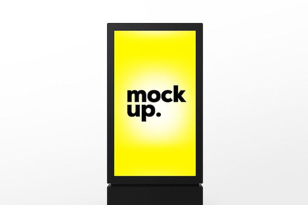 PSD a yellow billboard with the word mock up on it