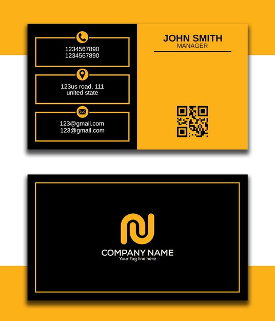 PSD yellow and black business card design psd file