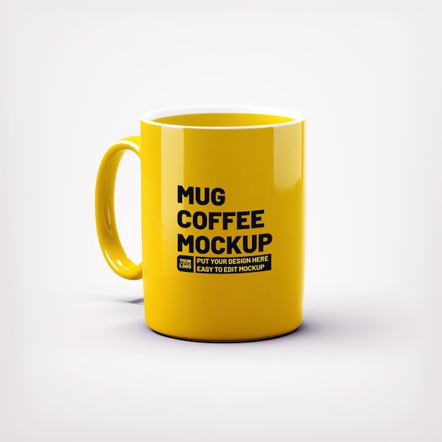 黄黒コーヒーマグのモックアップ