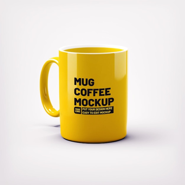 PSD mockup di tazza da caffè giallo nero