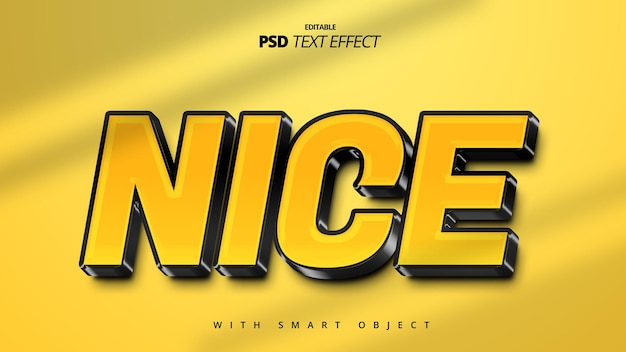 yellow and black headline font 3d text effect template design