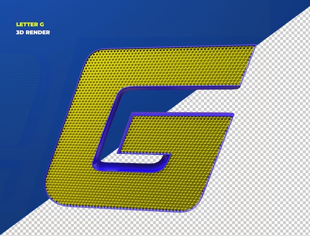 YELLOW AND BLUE LETTERG 3D RENDER