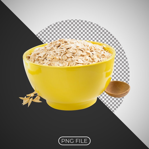 a yellow bowl of oatmeal with a spoon in it