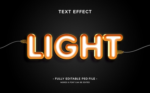 PSD yellow bright text with light bulbs