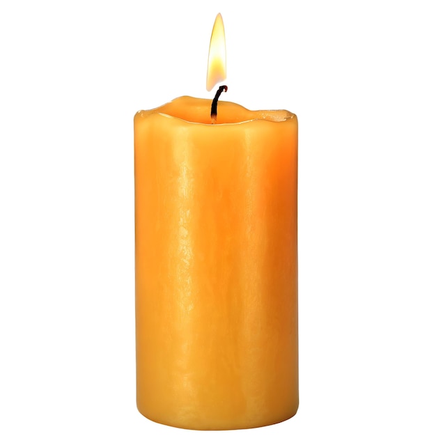 Yellow burning candle